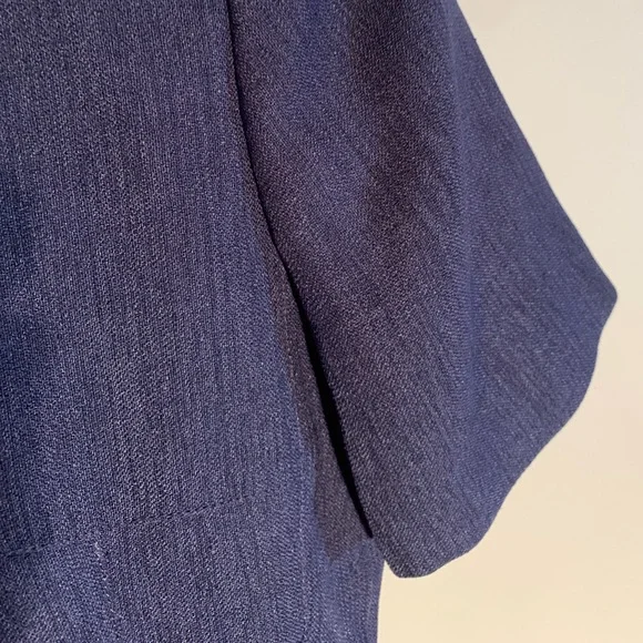 LARRY LEVINE PETITE BLUE TEXTURED SUIT - Picture 4 of 16